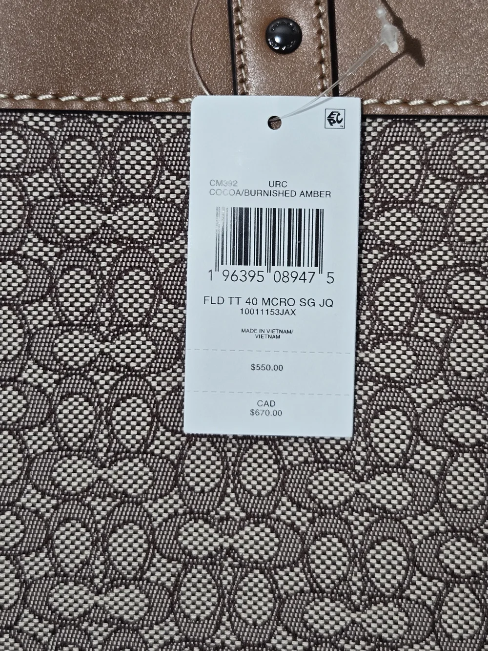 COACH Field Tote 40 In Micro Signature Jacquard